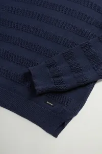 Sveter Woolrich Boxy Crewneck Melton Blue