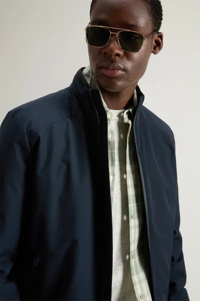 Bunda Woolrich Sailing Two Layers Bomber Melton Blue
