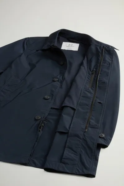 Kabát Woolrich City Carcoat Melton Blue
