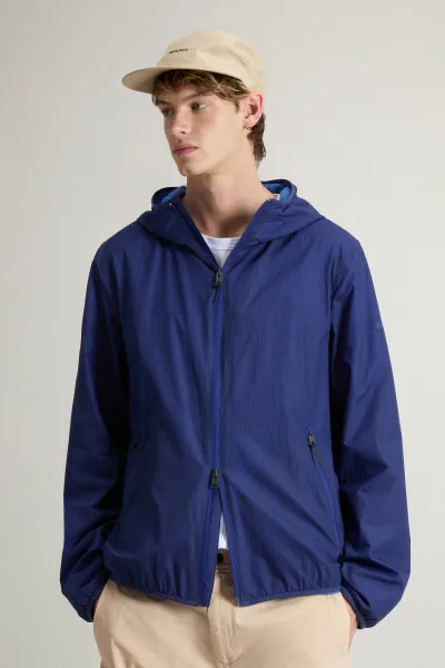 Bunda Woolrich Ultralight Hooded Jacket Twilight Blue