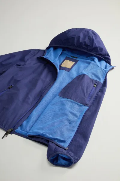 Bunda Woolrich Ultralight Hooded Jacket Twilight Blue