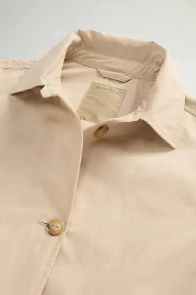 Kabát Woolrich Cotton Blend Coat White Pepper