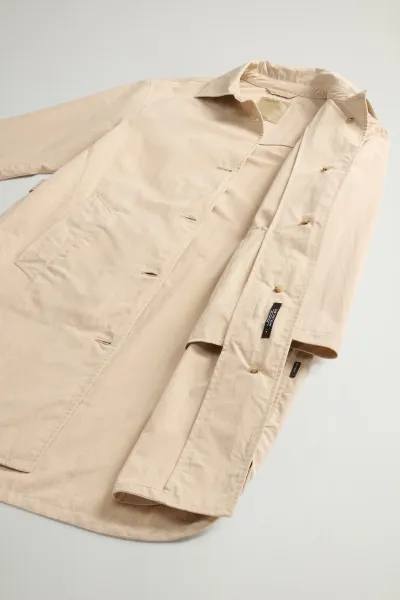Kabát Woolrich Cotton Blend Coat White Pepper