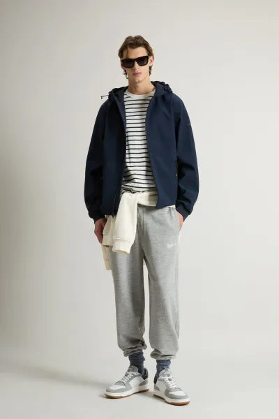 Bunda Woolrich Soft Shell Full-Zip Hoodie Melton Blue