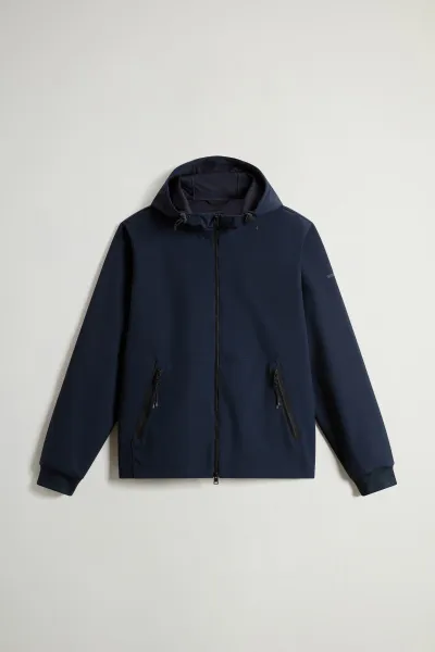 Bunda Woolrich Soft Shell Full-Zip Hoodie Melton Blue