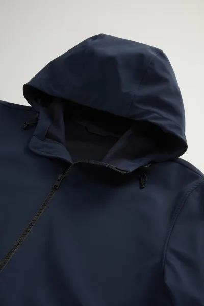 Bunda Woolrich Soft Shell Full-Zip Hoodie Melton Blue