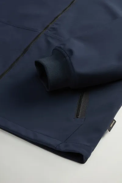 Bunda Woolrich Soft Shell Full-Zip Hoodie Melton Blue