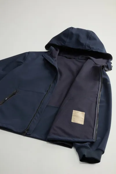 Bunda Woolrich Soft Shell Full-Zip Hoodie Melton Blue