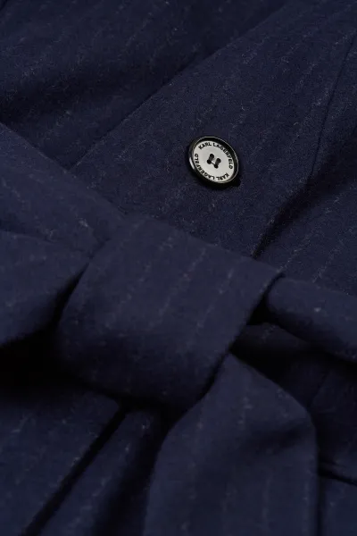 Kabát Karl Lagerfeld Pinstripe Tailored Coat Navy