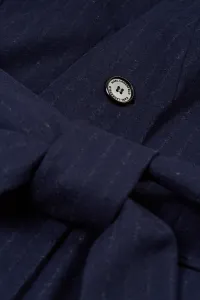 Kabát Karl Lagerfeld Pinstripe Tailored Coat Navy