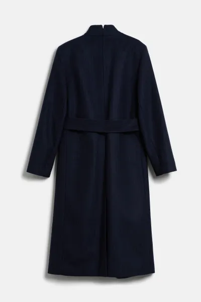 Kabát Karl Lagerfeld Pinstripe Tailored Coat Navy