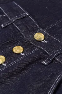 Sukňa Karl Lagerfeld Button Denim Skirt Dark Blue Denim