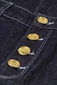 Sukňa Karl Lagerfeld Button Denim Skirt Dark Blue Denim