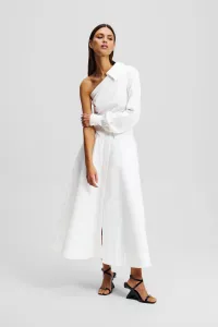 Blúzka Karl Lagerfeld One Shoulder Poplin Blouse White