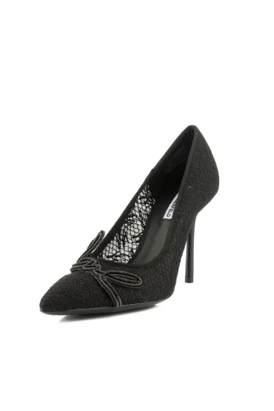 Lodičky Karl Lagerfeld Sarabande Signature Logo Court Black Satin Text Mono