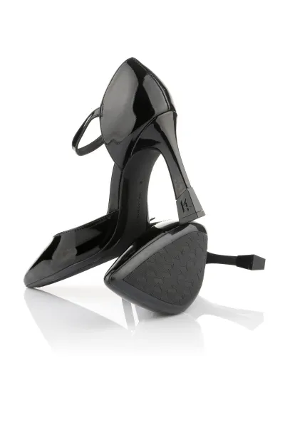 Lodičky Karl Lagerfeld Premiere 90 D'Orsay Gloss Black Patent Lthr