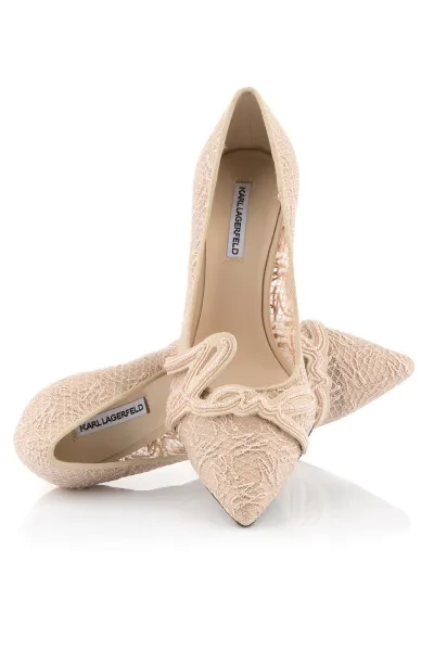 Lodičky Karl Lagerfeld Sarabande Signature Logo Court Off Wht Satin Textile