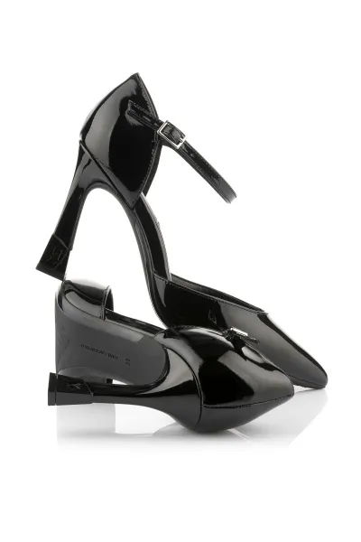 Lodičky Karl Lagerfeld Premiere 90 D'Orsay Gloss Black Patent Lthr