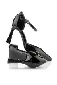 Lodičky Karl Lagerfeld Premiere 90 D'Orsay Gloss Black Patent Lthr
