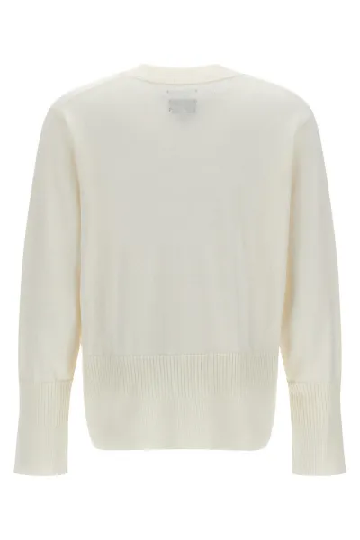 Sveter Woolrich Cotton Cashmere V-Neck Plaster White