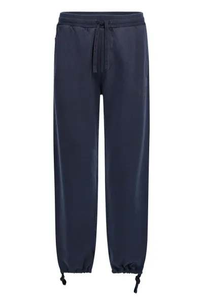 Tepláky Woolrich Navy Logo Sweatpants Melton Blue