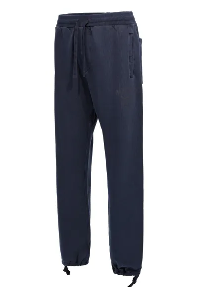 Tepláky Woolrich Navy Logo Sweatpants Melton Blue