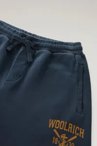 Tepláky Woolrich Navy Logo Sweatpants Melton Blue