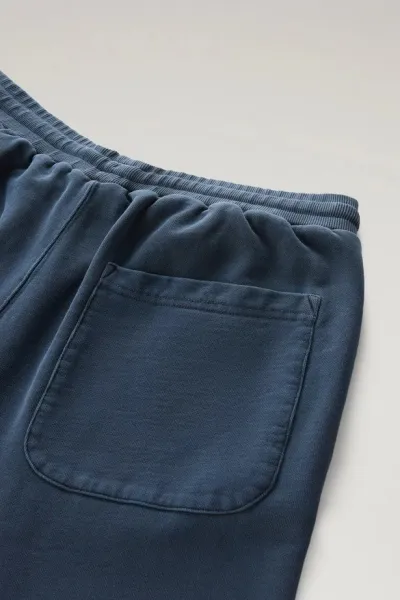 Tepláky Woolrich Navy Logo Sweatpants Melton Blue