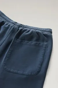 Tepláky Woolrich Navy Logo Sweatpants Melton Blue