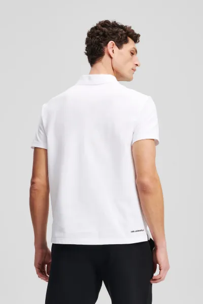 Tričko Karl Lagerfeld Kameo Logo Pique Polo White