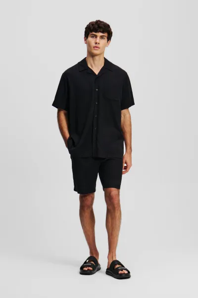 Košeľa Karl Lagerfeld Sslv Kameo Tencel Shirt Black