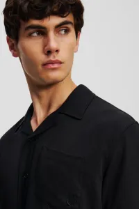 Košeľa Karl Lagerfeld Sslv Kameo Tencel Shirt Black