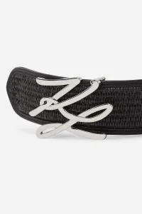 Opasok Karl Lagerfeld K/Autograph Raffia H5 Belt Black