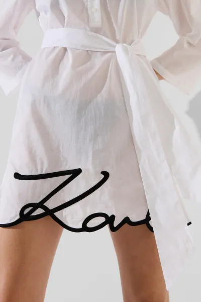 Plážové Oblečenie Karl Lagerfeld Karl Dna Signature Beach Dress White