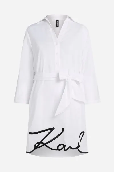 Plážové Oblečenie Karl Lagerfeld Karl Dna Signature Beach Dress White