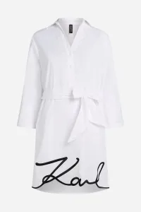 Plážové Oblečenie Karl Lagerfeld Karl Dna Signature Beach Dress White