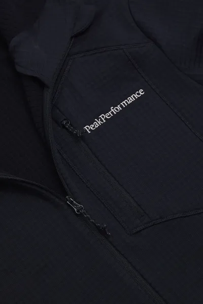 Mikina Peak Performance M Trail Polartec Zip Hood Black