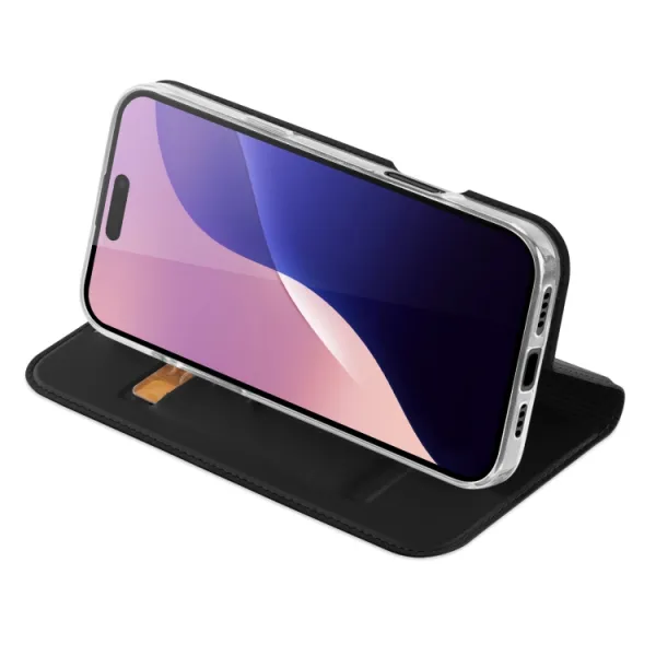 Dux Ducis Skin Pro knižkové puzdro na iPhone 16 Pro Max, čierne