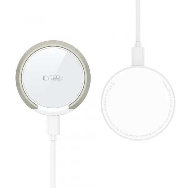 Tech-Protect A33 MagSafe bezdrôtová nabíjačka 15W, biela