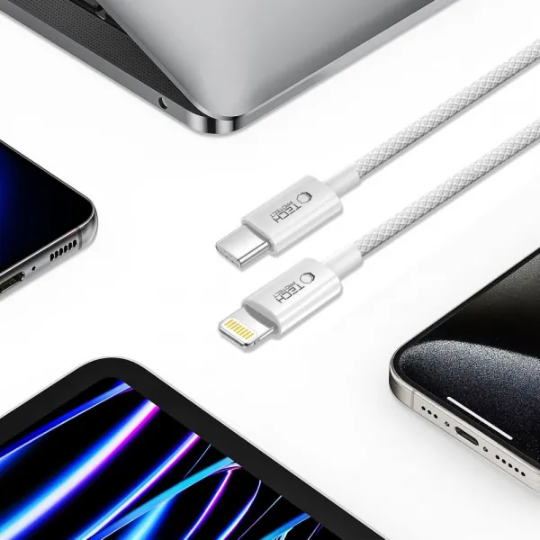 Tech-Protect Ultraboost Lite kábel USB-C / Lightning PD 27W / 3A 1m, sivý