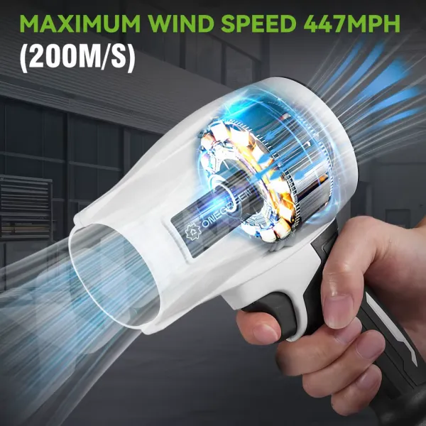 OneVan / OneGreen Ručný SUPER TURBO FÉN ONEGREEN / TOP Kvalita OneVan Fúkač 200m/s 2000W 2 x batéria. Vhodný na sušenie auta a vhodný pre batériu MAKITA 18V