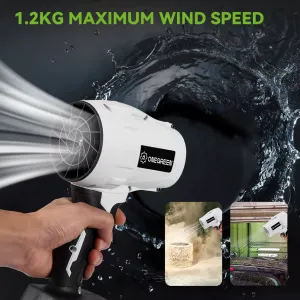 OneVan / OneGreen Ručný SUPER TURBO FÉN ONEGREEN / TOP Kvalita OneVan Fúkač 200m/s 2000W 2 x batéria. Vhodný na sušenie auta a vhodný pre batériu MAKITA 18V