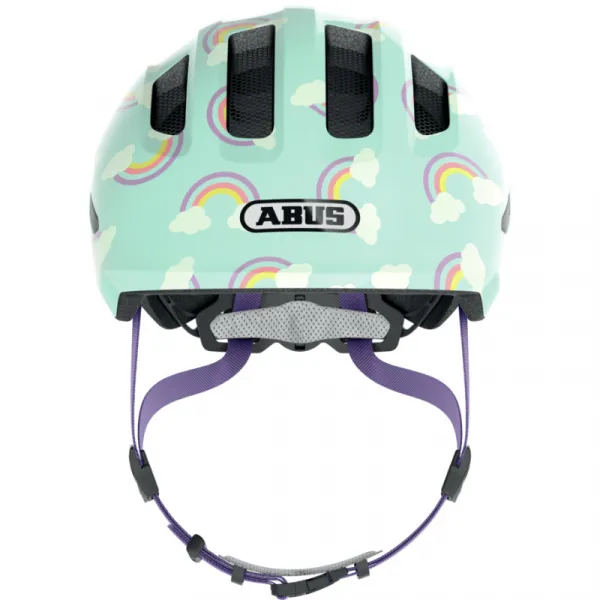 Juniorská cyklistická prilba ABUS Smiley 3.0 LED blue rainbow S