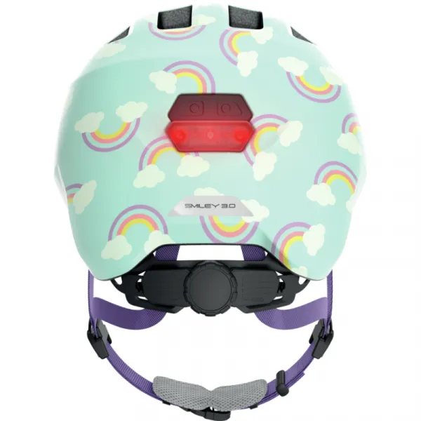 Juniorská cyklistická prilba ABUS Smiley 3.0 LED blue rainbow S