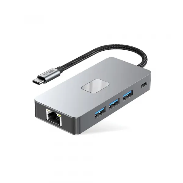 Tech-Protect HB05 HUB adaptér USB-C - 3x USB / HDMI 4K / SD / TF / USB-C 100W / RJ45, šedý