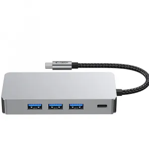 Tech-Protect HB05 HUB adaptér USB-C - 3x USB / HDMI 4K / SD / TF / USB-C 100W / RJ45, šedý