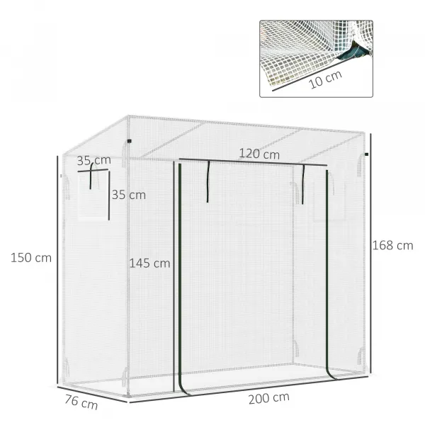 OUTSUNNY Prenosný úložný box s rolovacími dverami 200 x 76 x 168 cm biely