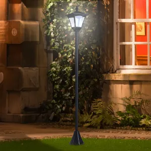 OUTSUNNY Záhradná solárna lampa PATH LIGHT 15 x 15 x 120 cm čierna