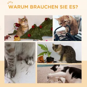 PAWHUT Koleso pre mačky 91 cm s brzdou a škrabadlom z dubového dreva