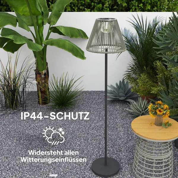 OUTSUNNY Solárna stojacia lampa RATAN v boho štýle 33x135 cm